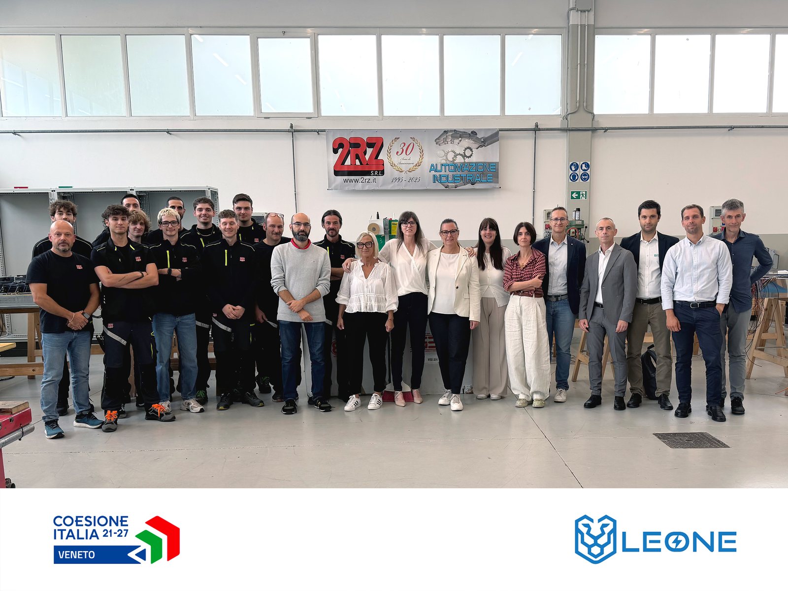 Il gruppo di 2RZ insieme ai partner del progetto LEONE e al Comune di Schio